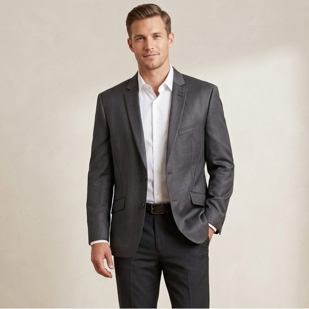 INC International Concepts Men's Slim Fit Blazer Charcoal Gray Size XXL
